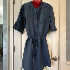 James Perse Standard Linen Drawstring Dress SZ L BNWT